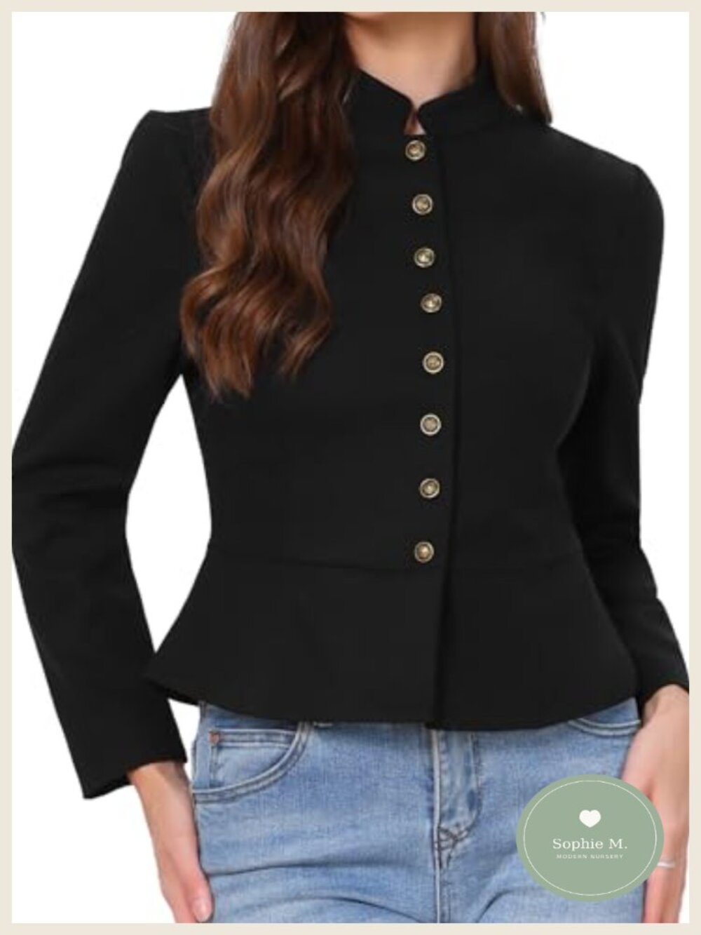 Cropped Blazer Womens Business Casual Fitted Suit Jacket Stand Collar